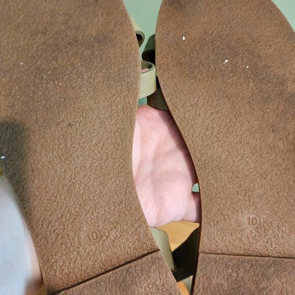 Madewell Boardwalk Ankle Wrap Strappy Sandals Sage Green Criss Cross Beachy 10 - Picture 8 of 11